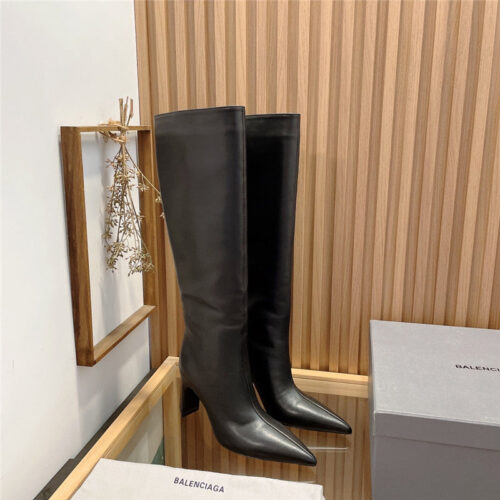 High Quality Luxury Balenciaga High Heel Pointed Long Boots