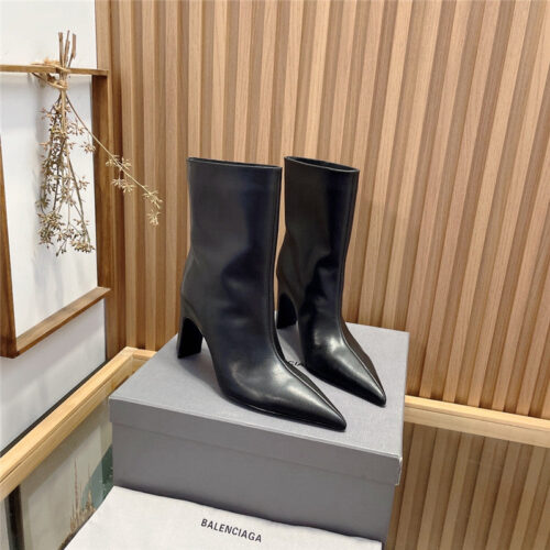 High Quality Luxury Balenciaga High Heel Pointed Ankle Boots