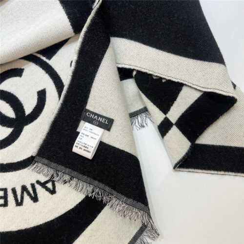 High Quality Luxury Chanel Logo Reversible Wool Scarf – Style 25110 product detail