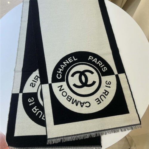 High Quality Luxury Chanel Logo Reversible Wool Scarf – Style 25110 product detail