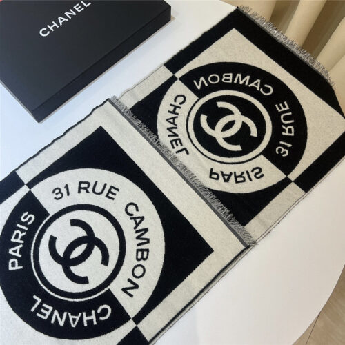 High Quality Luxury Chanel Logo Reversible Wool Scarf – Style 25110 product detail