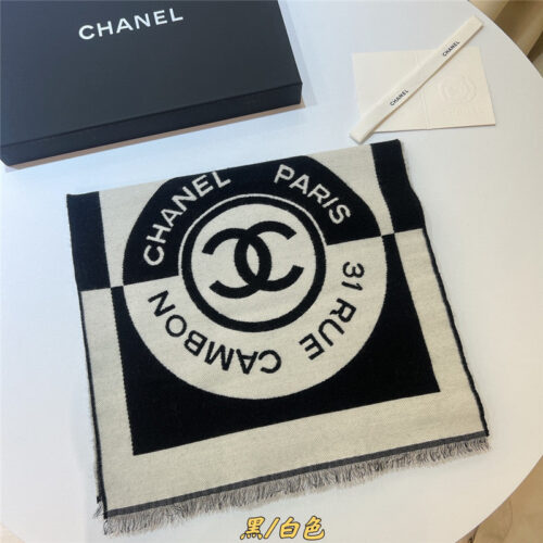 High Quality Luxury Chanel Logo Reversible Wool Scarf – Style 25110 product detail