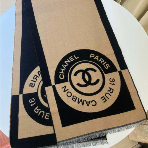 High Quality Luxury Chanel Logo Reversible Wool Scarf – Style 25111 product detail
