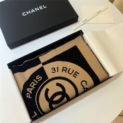 High Quality Luxury Chanel Logo Reversible Wool Scarf – Style 25111 product detail