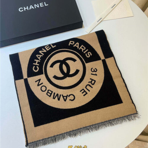 High Quality Luxury Chanel Logo Reversible Wool Scarf – Style 25111 product detail