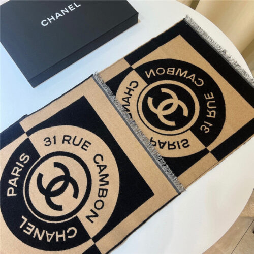 High Quality Luxury Chanel Logo Reversible Wool Scarf – Style 25111 product detail