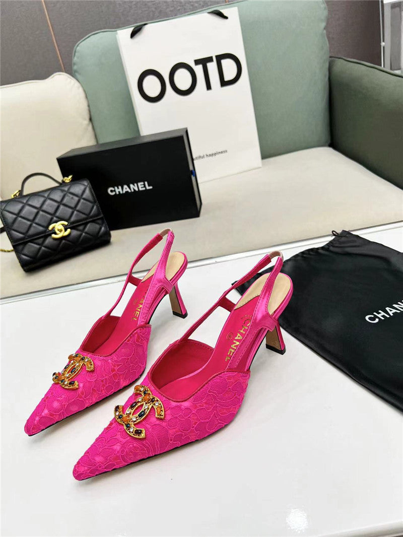 High Quality Luxury Chanel Pearl Double C Pendant Diamond Shoes – Style 83078