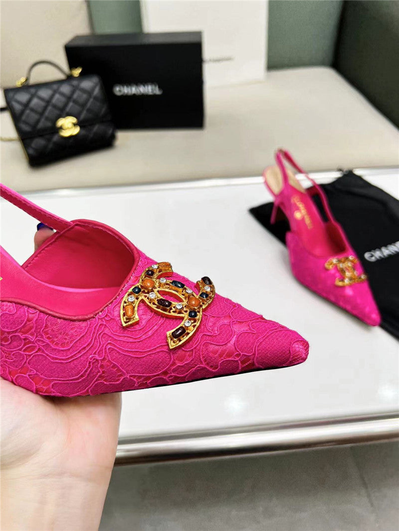 High Quality Luxury Chanel Pearl Double C Pendant Diamond Shoes – Style 83078 product detail