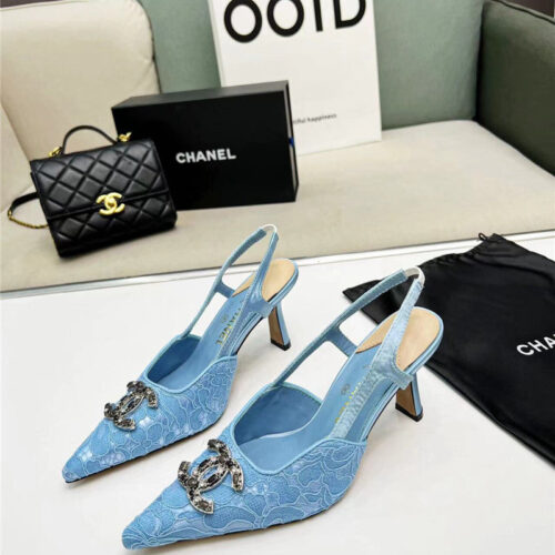 High Quality Luxury Chanel Pearl Double C Pendant Diamond Shoes