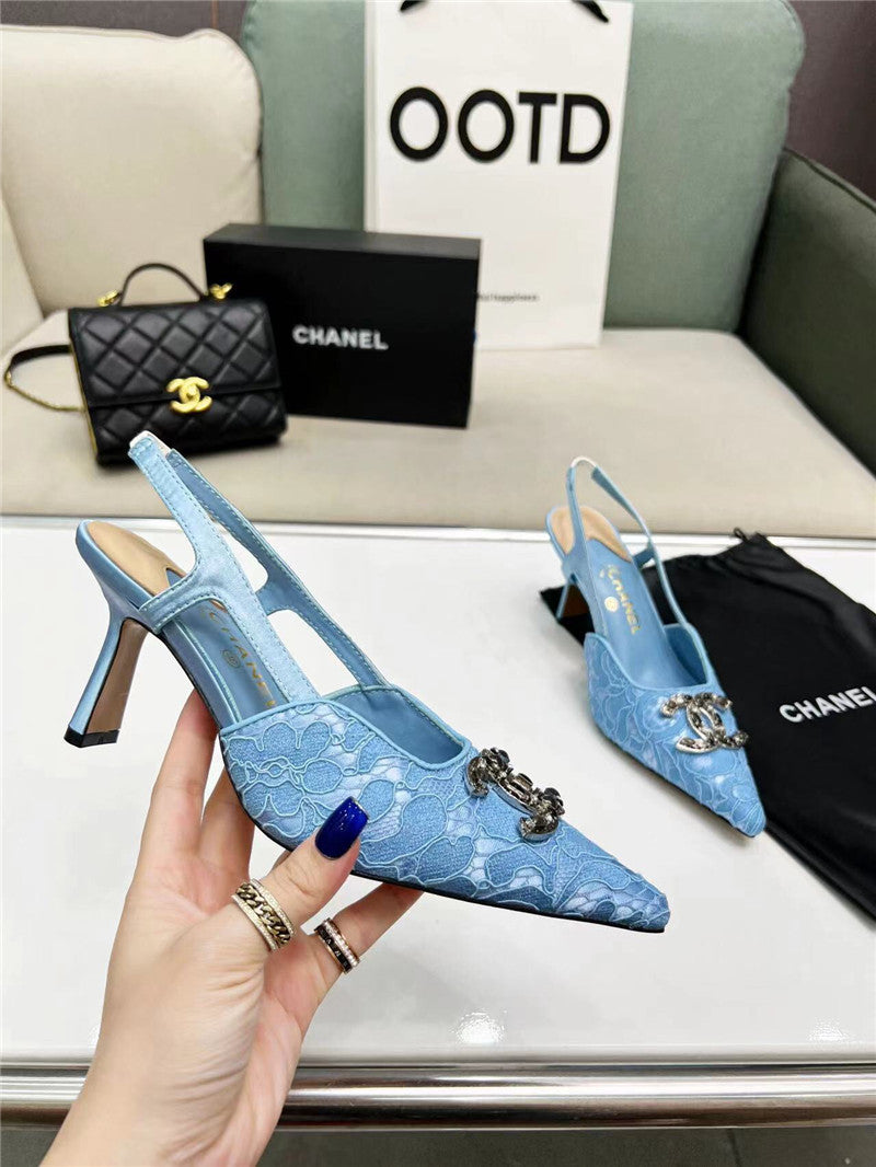 High Quality Luxury Chanel Pearl Double C Pendant Diamond Shoes product detail