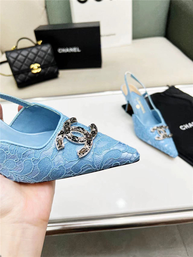 High Quality Luxury Chanel Pearl Double C Pendant Diamond Shoes product detail