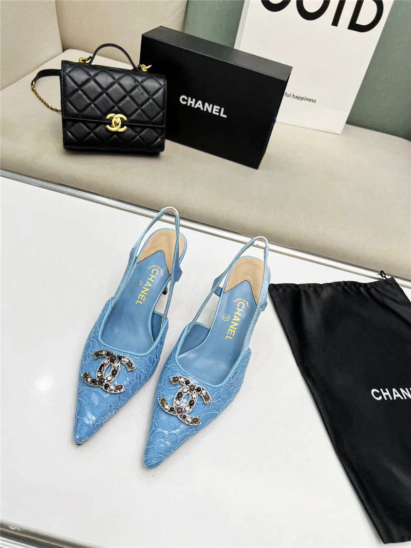 High Quality Luxury Chanel Pearl Double C Pendant Diamond Shoes product detail