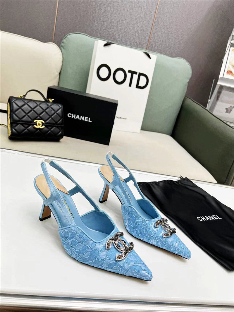 High Quality Luxury Chanel Pearl Double C Pendant Diamond Shoes product detail