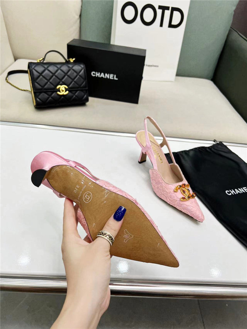 High Quality Luxury Chanel Pearl Double C Pendant Diamond Shoes – Style 26022 product detail