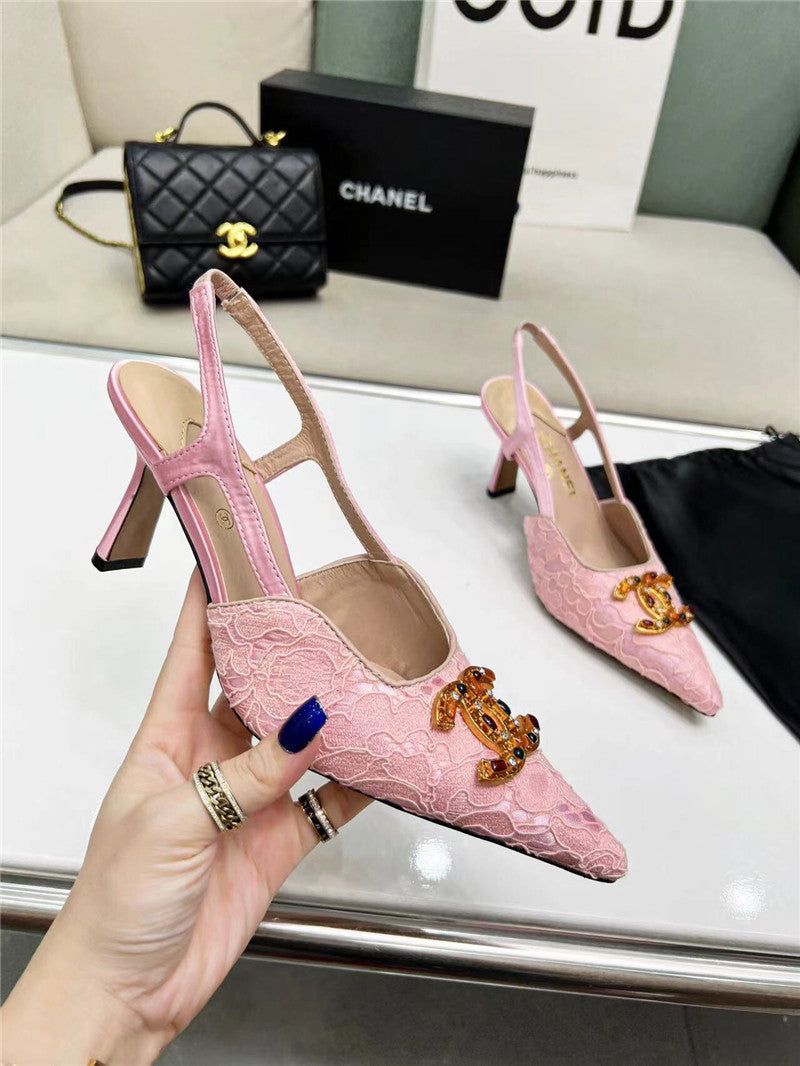 High Quality Luxury Chanel Pearl Double C Pendant Diamond Shoes – Style 26022 product detail