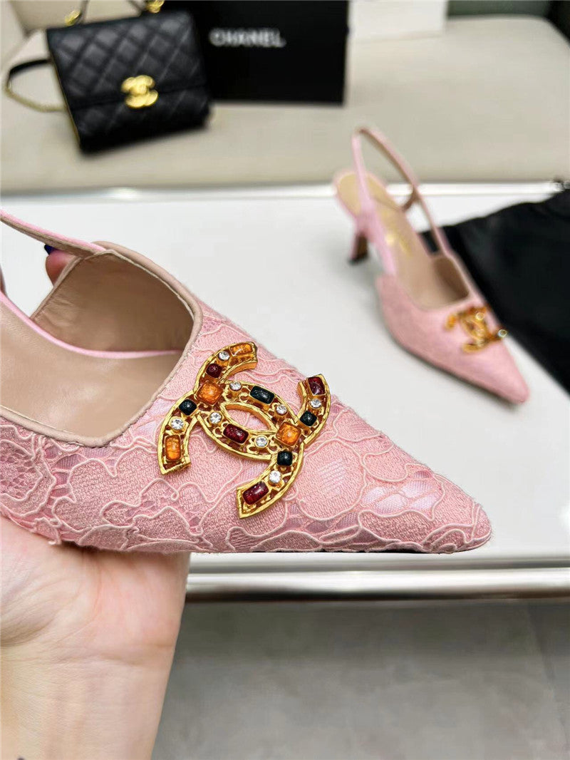 High Quality Luxury Chanel Pearl Double C Pendant Diamond Shoes – Style 26022 product detail