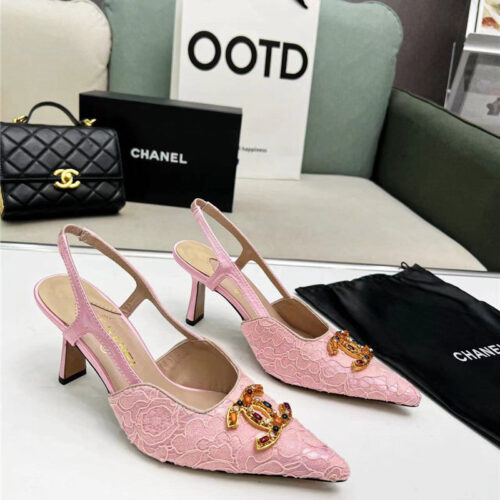High Quality Luxury Chanel Pearl Double C Pendant Diamond Shoes – Style 26022 product detail