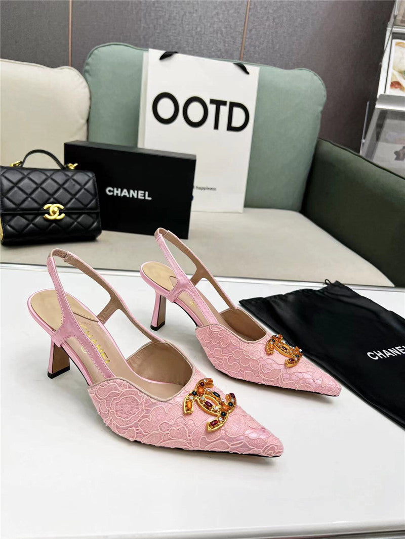 High Quality Luxury Chanel Pearl Double C Pendant Diamond Shoes – Style 26022 product detail