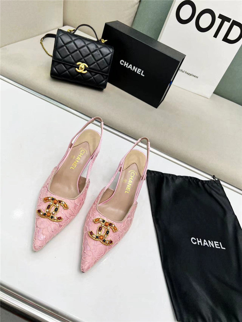 High Quality Luxury Chanel Pearl Double C Pendant Diamond Shoes – Style 26022 product detail
