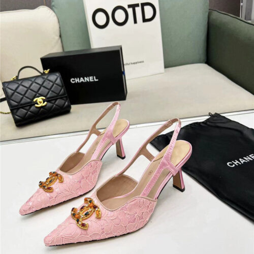 High Quality Luxury Chanel Pearl Double C Pendant Diamond Shoes – Style 26022