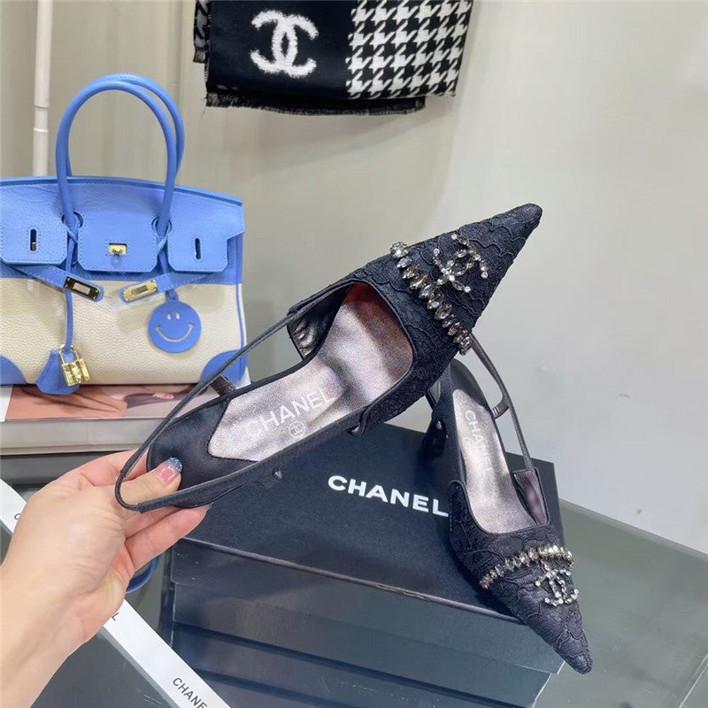 High Quality Luxury Chanel Pearl Double C Pendant Diamond Shoes – Style 88166 product detail