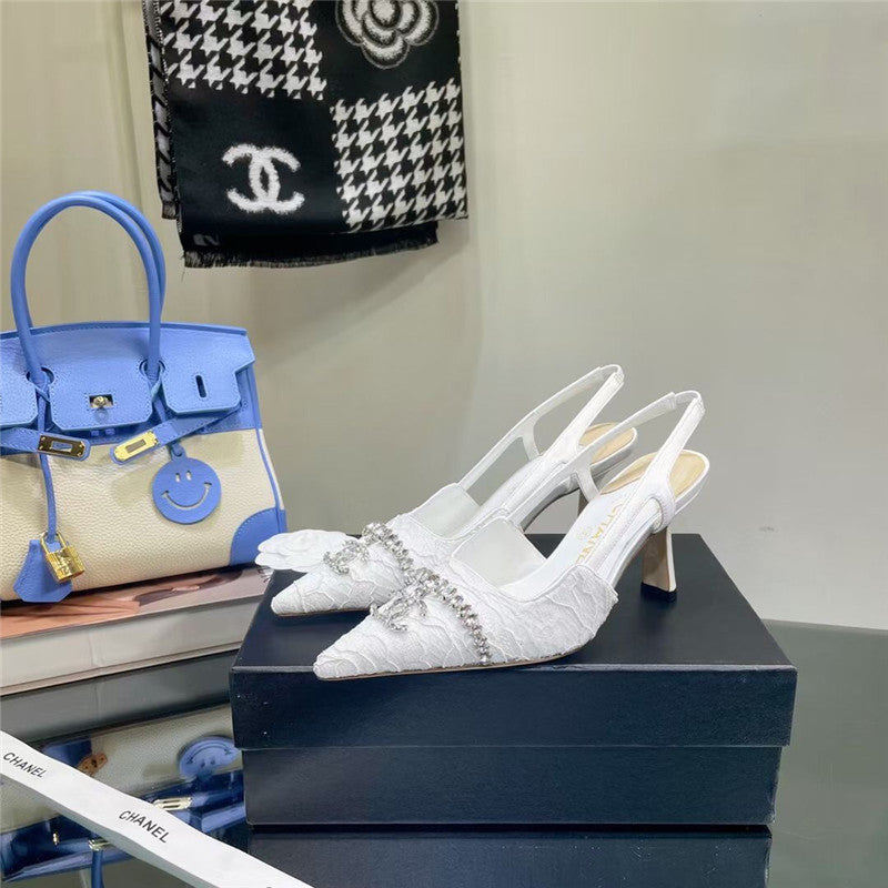 High Quality Luxury Chanel Pearl Double C Pendant Diamond Shoes – Style 57094