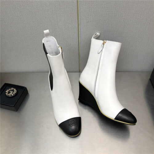 High Quality Luxury Chanel Wedge Ankle Boots – Style 46982 product detail