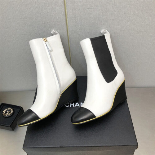 High Quality Luxury Chanel Wedge Ankle Boots – Style 46982 product detail