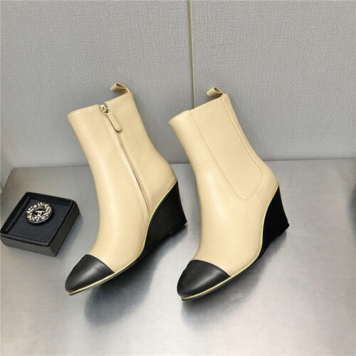 High Quality Luxury Chanel Wedge Ankle Boots – Style 48678 product detail