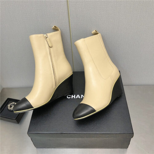High Quality Luxury Chanel Wedge Ankle Boots – Style 48678 product detail