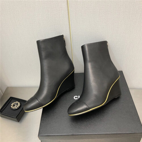 High Quality Luxury Chanel Wedge Ankle Boots – Style 15910 product detail