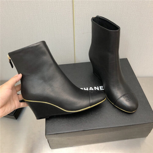 High Quality Luxury Chanel Wedge Ankle Boots – Style 15910 alternate view