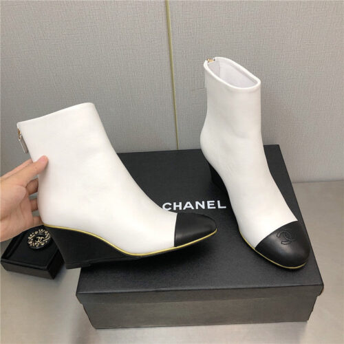 High Quality Luxury Chanel Wedge Ankle Boots – Style 83142 product detail