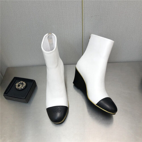 High Quality Luxury Chanel Wedge Ankle Boots – Style 83142 product detail