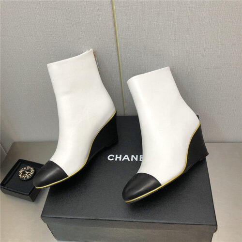 High Quality Luxury Chanel Wedge Ankle Boots – Style 83142 product detail