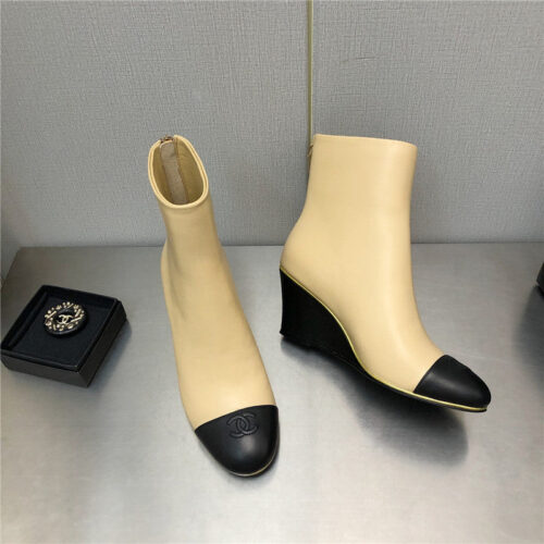 High Quality Luxury Chanel Wedge Ankle Boots – Style 50374 product detail