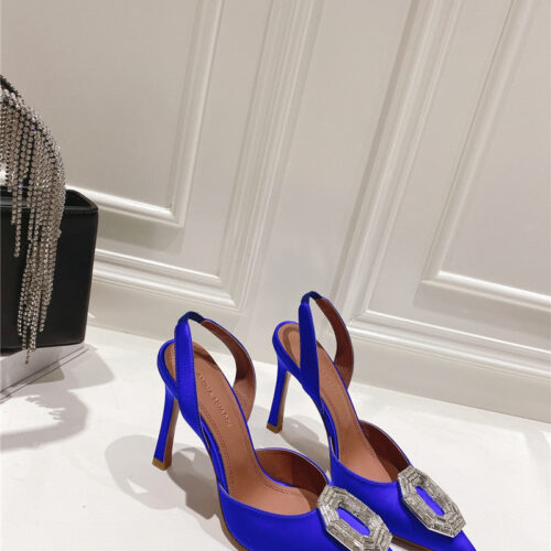 High Quality Luxury Amina Muaddi High-End Rhinestone Original Buckle Pumps product detail