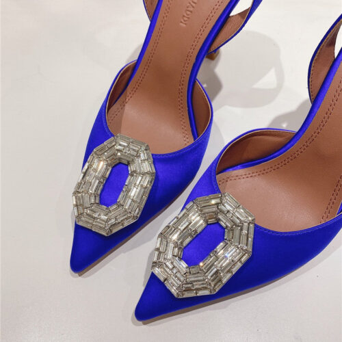 High Quality Luxury Amina Muaddi High-End Rhinestone Original Buckle Pumps product detail