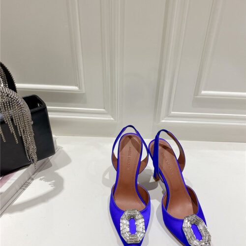High Quality Luxury Amina Muaddi High-End Rhinestone Original Buckle Pumps product detail