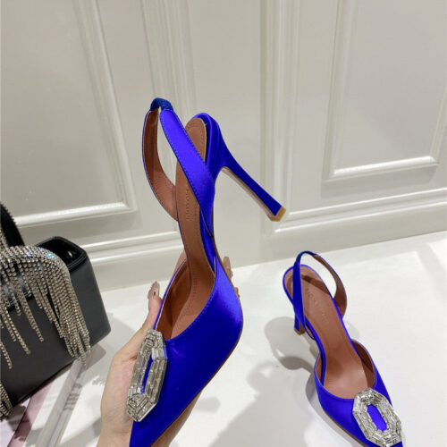 High Quality Luxury Amina Muaddi High-End Rhinestone Original Buckle Pumps product detail