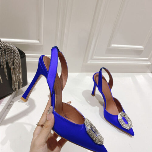 High Quality Luxury Amina Muaddi High-End Rhinestone Original Buckle Pumps alternate view