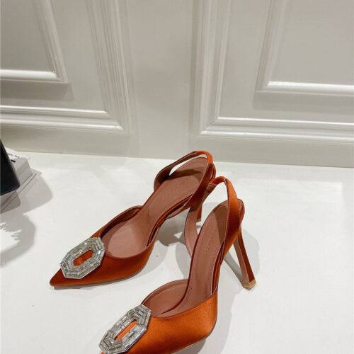 High Quality Luxury Amina Muaddi High-End Rhinestone Original Buckle Pumps – Style 65315