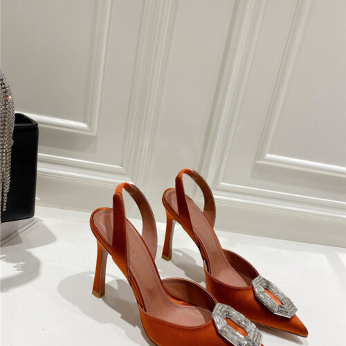 High Quality Luxury Amina Muaddi High-End Rhinestone Original Buckle Pumps – Style 65315 product detail