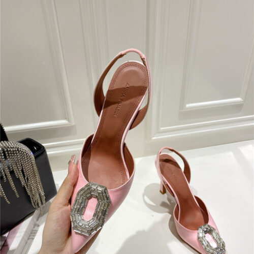 High Quality Luxury Amina Muaddi High-End Rhinestone Original Buckle Pumps – Style 39331 product detail