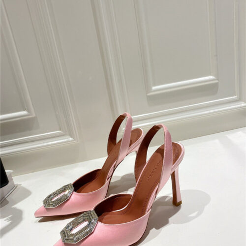 High Quality Luxury Amina Muaddi High-End Rhinestone Original Buckle Pumps – Style 39331
