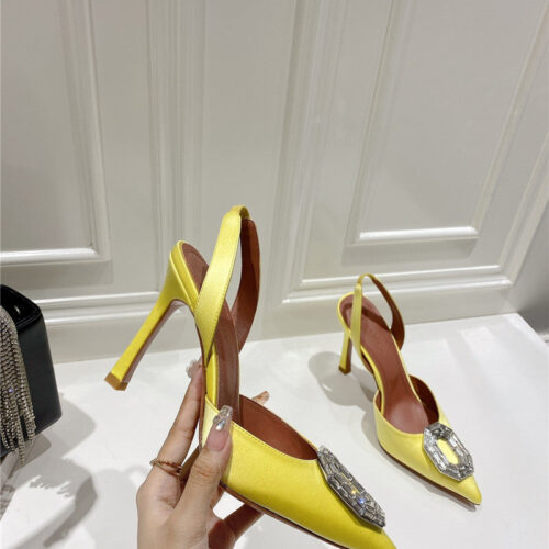 High Quality Luxury Amina Muaddi High-End Rhinestone Original Buckle Pumps – Style 04867 alternate view
