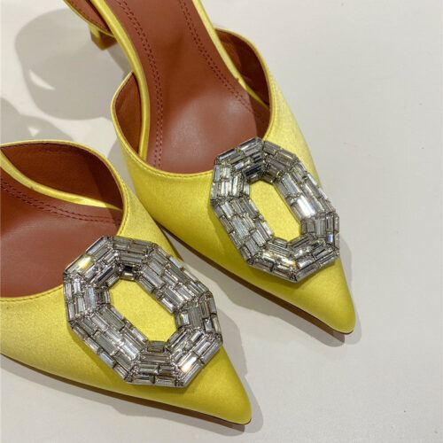 High Quality Luxury Amina Muaddi High-End Rhinestone Original Buckle Pumps – Style 04867 product detail