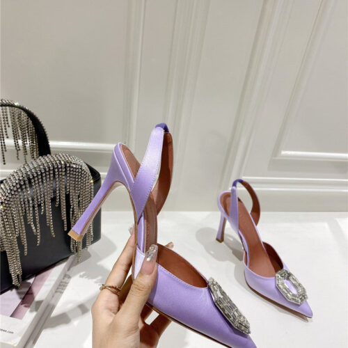 High Quality Luxury Amina Muaddi High-End Rhinestone Original Buckle Pumps – Style 44419 alternate view