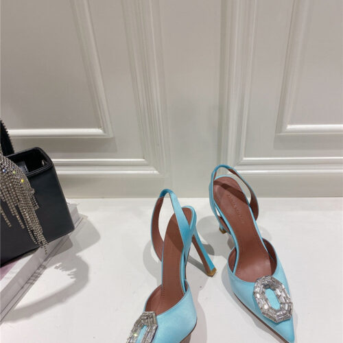 High Quality Luxury Amina Muaddi High-End Rhinestone Original Buckle Pumps – Style 08259 product detail