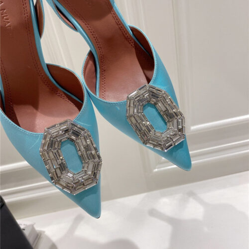 High Quality Luxury Amina Muaddi High-End Rhinestone Original Buckle Pumps – Style 08259 product detail